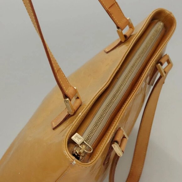 LOUIS VUITTON Monogram Vernis Houston Hand Bag Beige M91004 LV Auth 118288 - Picture 7 of 16